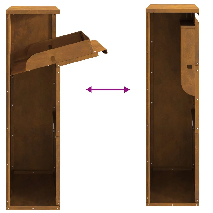 Boîte de dépôt de colis Rouillé 44 x 22 x 82 cm Acier patiné - 11