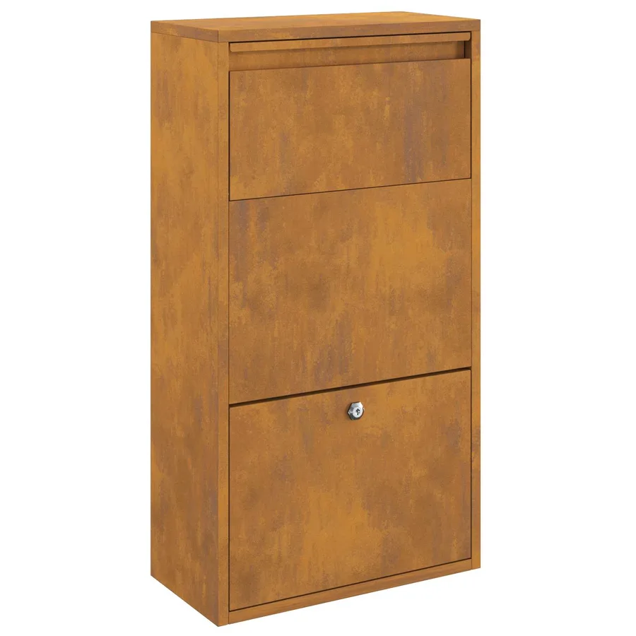 Boîte de dépôt de colis Rouillé 44 x 22 x 82 cm Acier patiné - 2