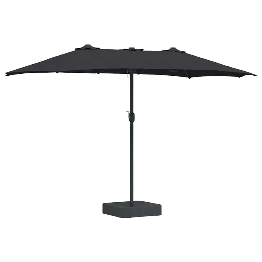 Parasol de jardin Noir 385 x 209 x 244 cm Polyester et Acier - 2