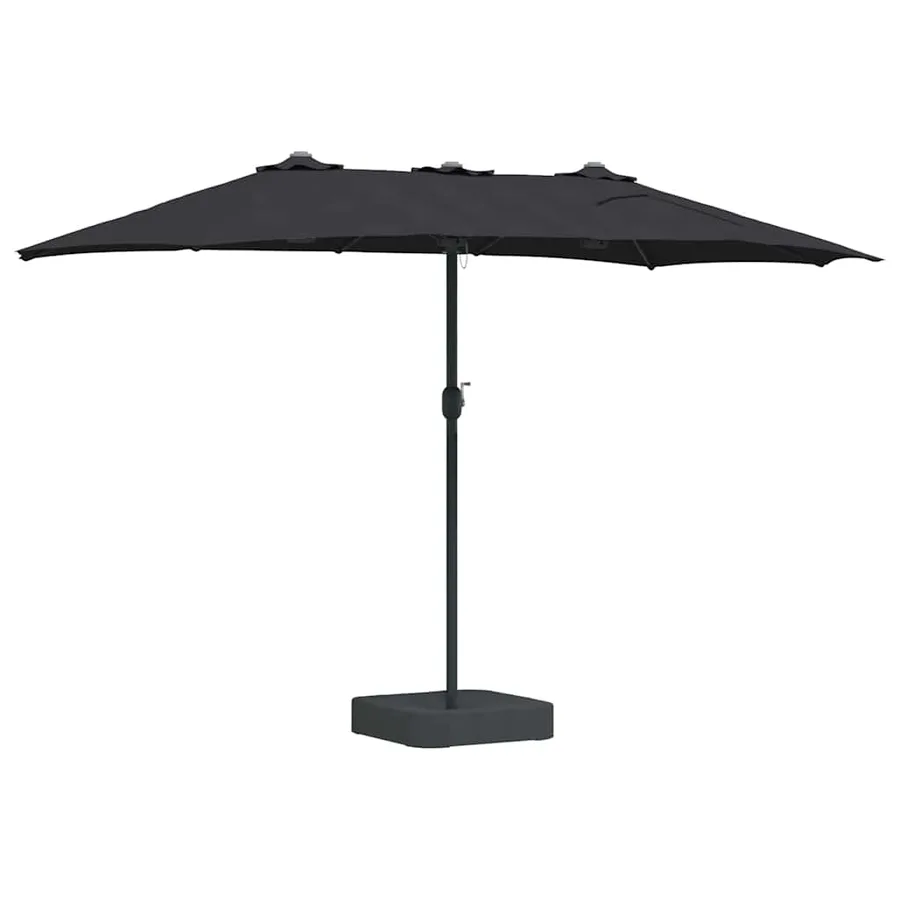 Parasol de jardin Noir 385 x 209 x 244 cm Polyester et Acier - 6