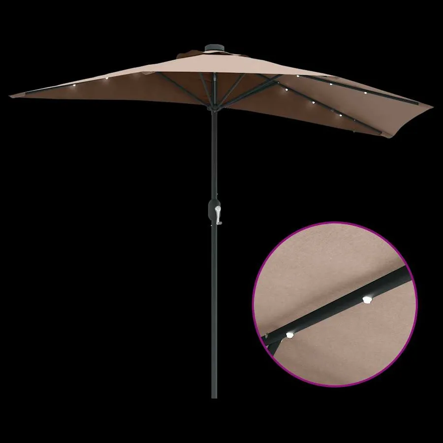 Parasol de jardin Taupe 294 x 150 x 223 cm Polyester et Acier - 10
