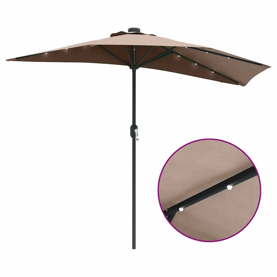 Parasol de jardin Taupe 294 x 150 x 223 cm Polyester et Acier - 11