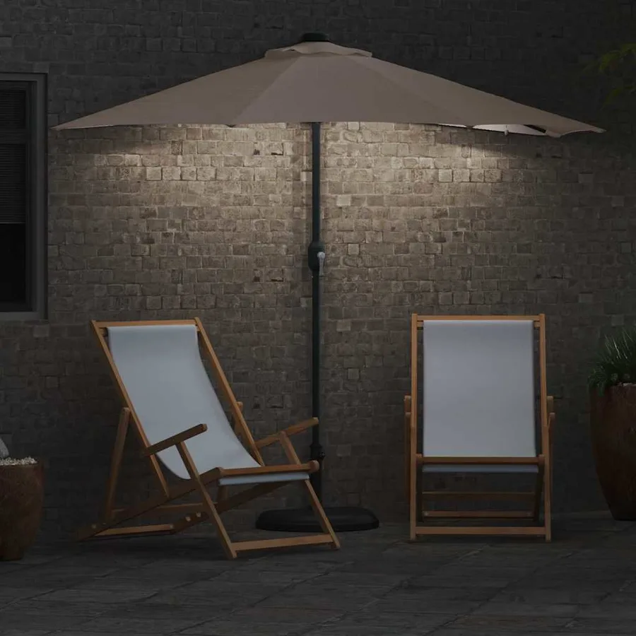 Parasol de jardin Taupe 294 x 150 x 223 cm Polyester et Acier - 4