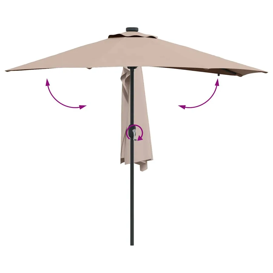 Parasol de jardin Taupe 294 x 150 x 223 cm Polyester et Acier - 9