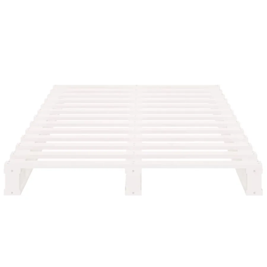 Lit de palette blanc 100x200 cm bois de pin massif - 5
