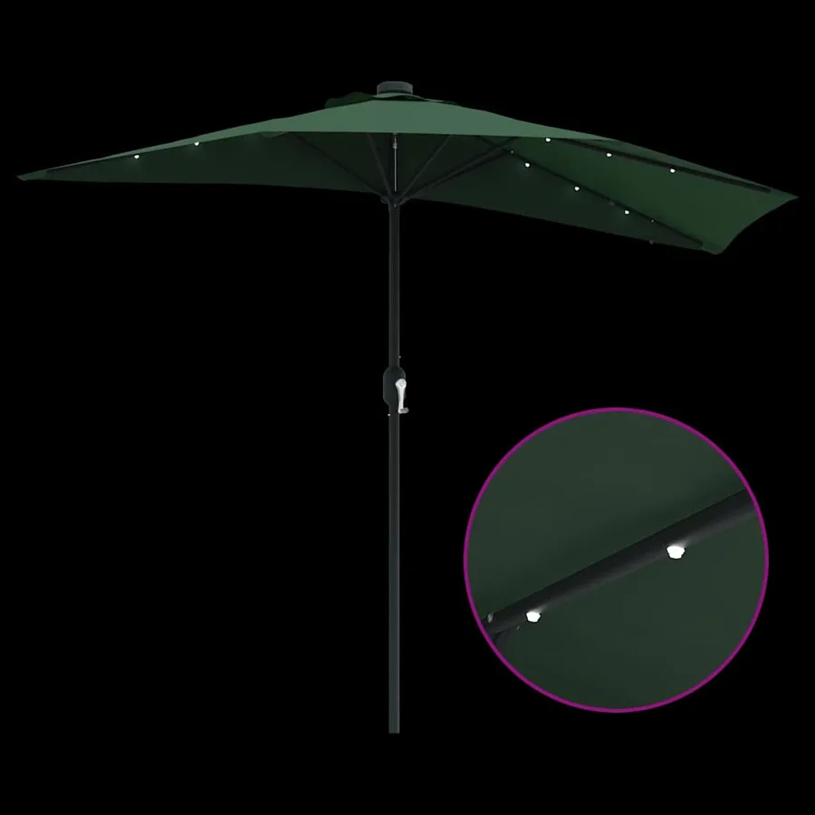Parasol de jardin Vert 294 x 150 x 223 cm Polyester et Acier - 10