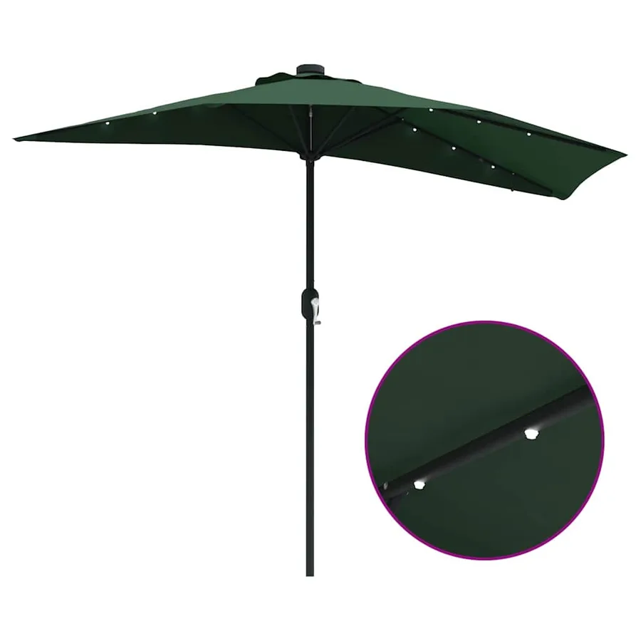 Parasol de jardin Vert 294 x 150 x 223 cm Polyester et Acier - 11