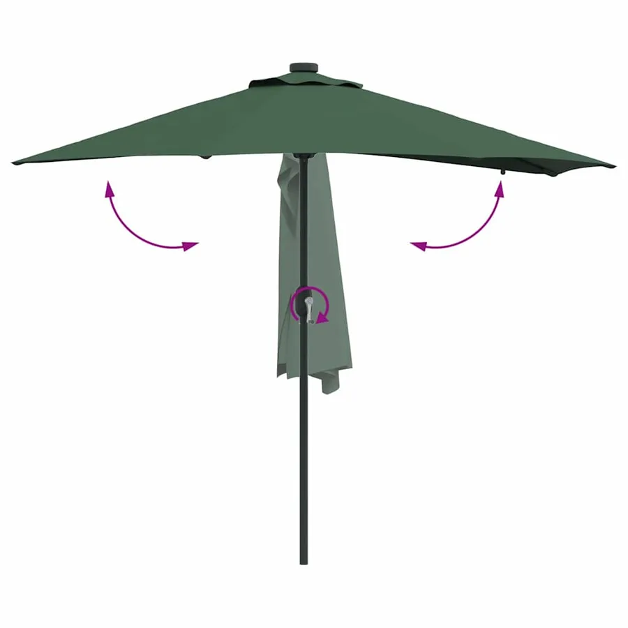Parasol de jardin Vert 294 x 150 x 223 cm Polyester et Acier - 9