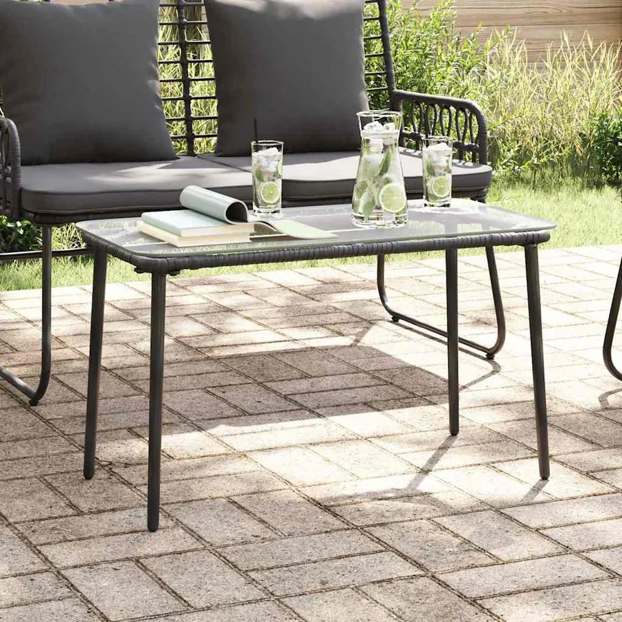 Table de Jardin Noir 80 x 40 x 45 cm polyrotin