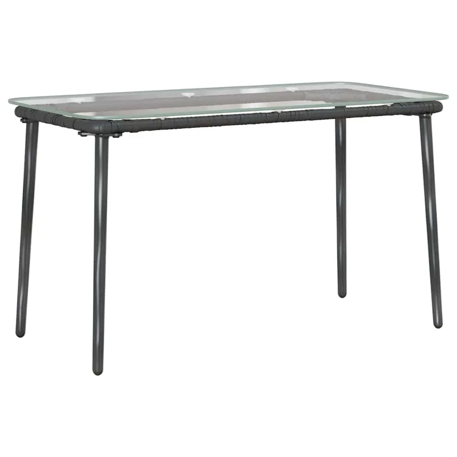 Table de Jardin Noir 80 x 40 x 45 cm polyrotin - 2