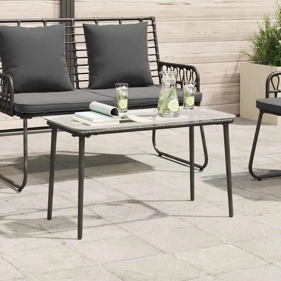 Table de Jardin Noir 80 x 40 x 45 cm polyrotin - 3