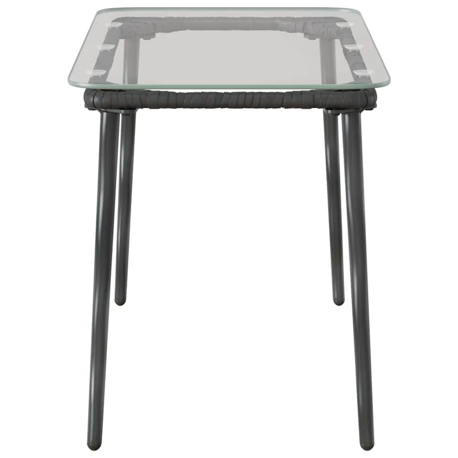 Table de Jardin Noir 80 x 40 x 45 cm polyrotin - 5