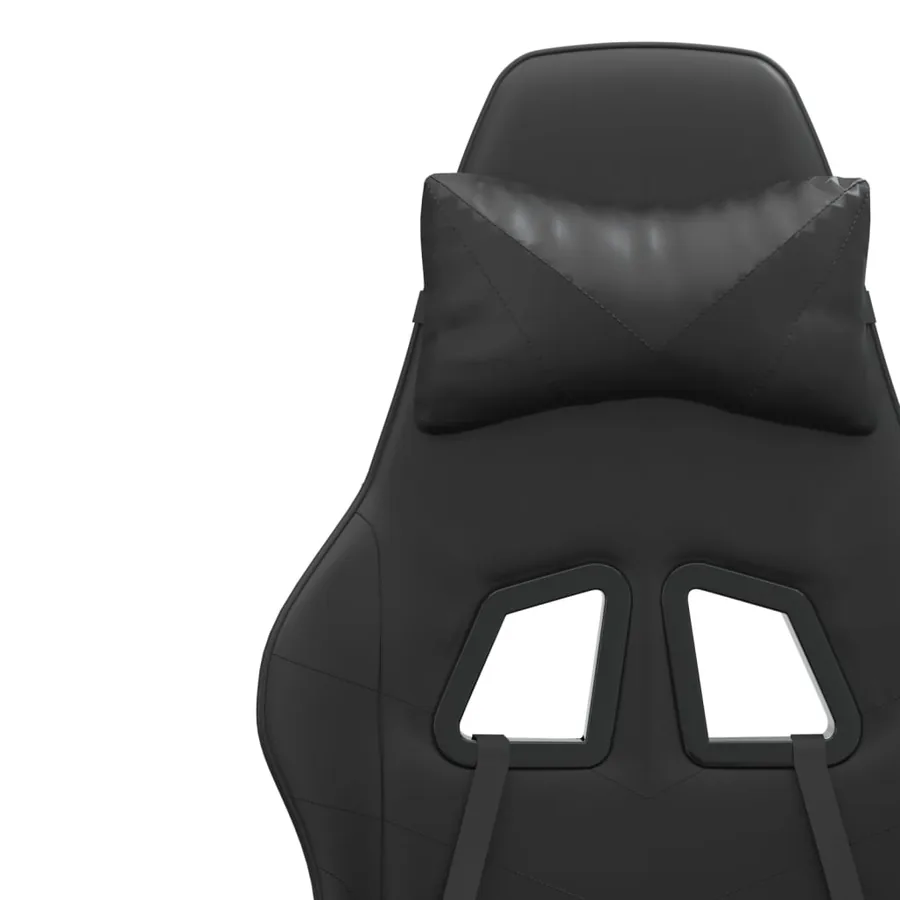 Chaise de jeu pivotante avec repose-pied Noir Similicuir - 10