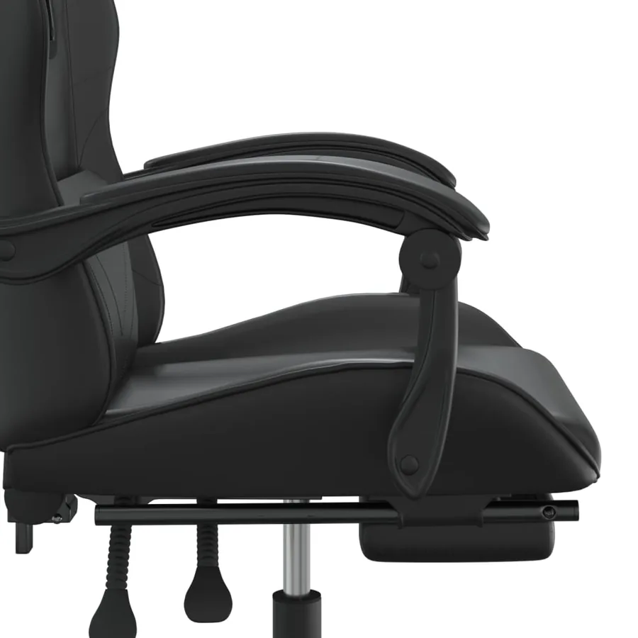 Chaise de jeu pivotante avec repose-pied Noir Similicuir - 8