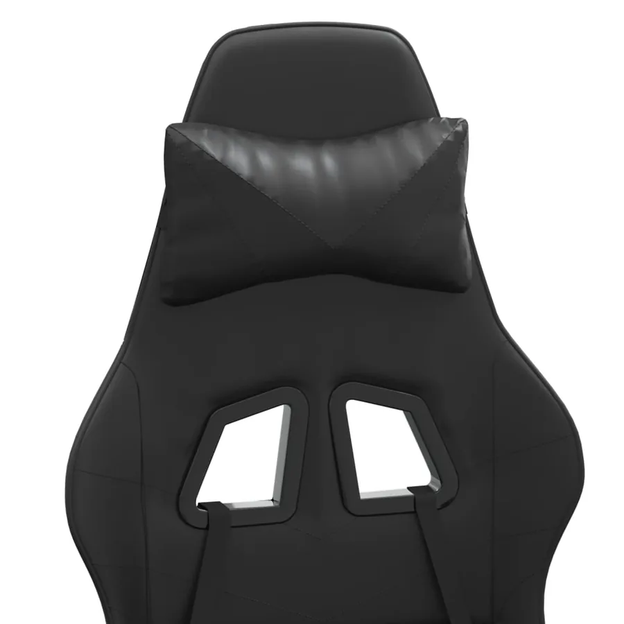 Chaise de jeu pivotante avec repose-pied Noir Similicuir - 9