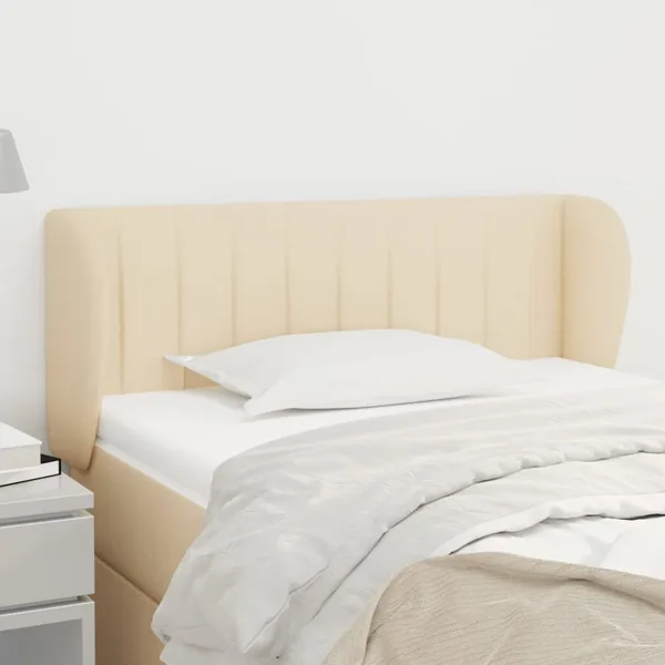 Tête de lit avec oreilles Crème 103x23x78/88 cm Tissu