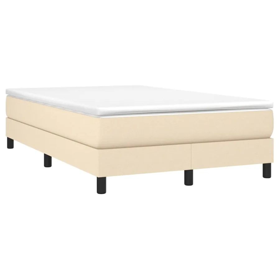 Sommier à lattes de lit avec matelas Crème 120x200 cm Tissu - 3