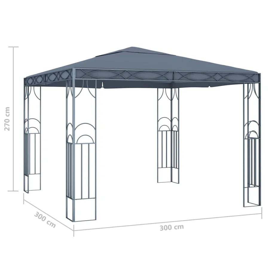 Tonnelle 300 x 300 cm Anthracite - 4