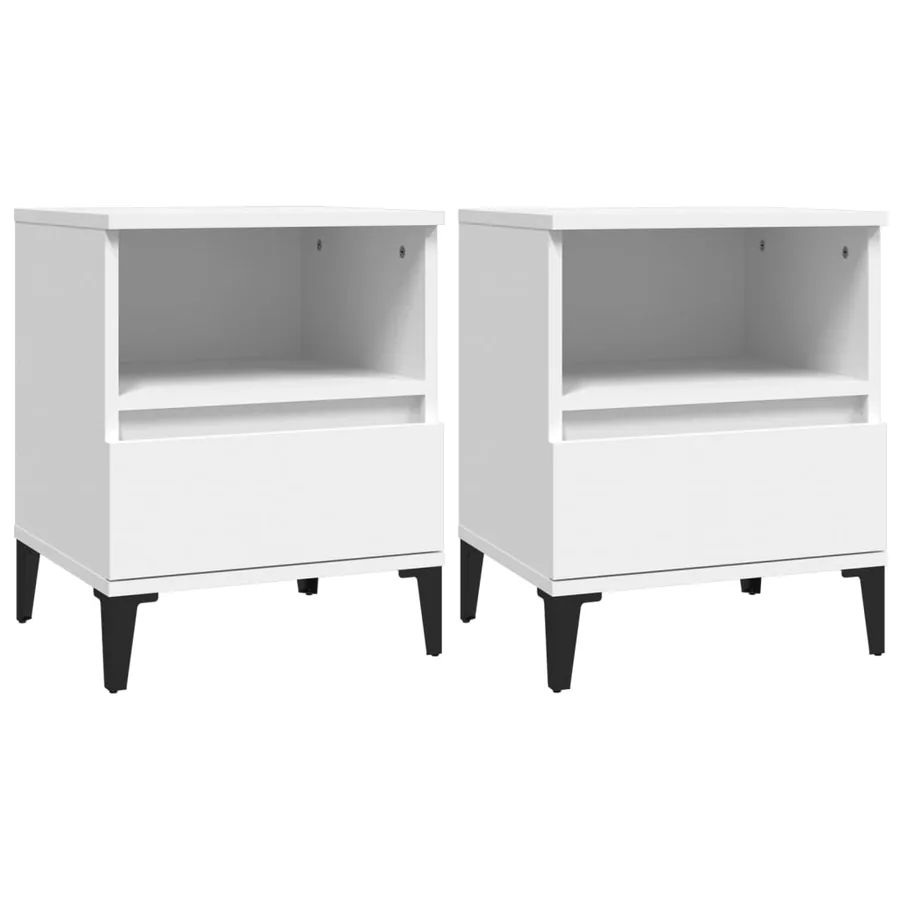 Tables de chevet 2 pcs Blanc 40x35x50 cm - 2