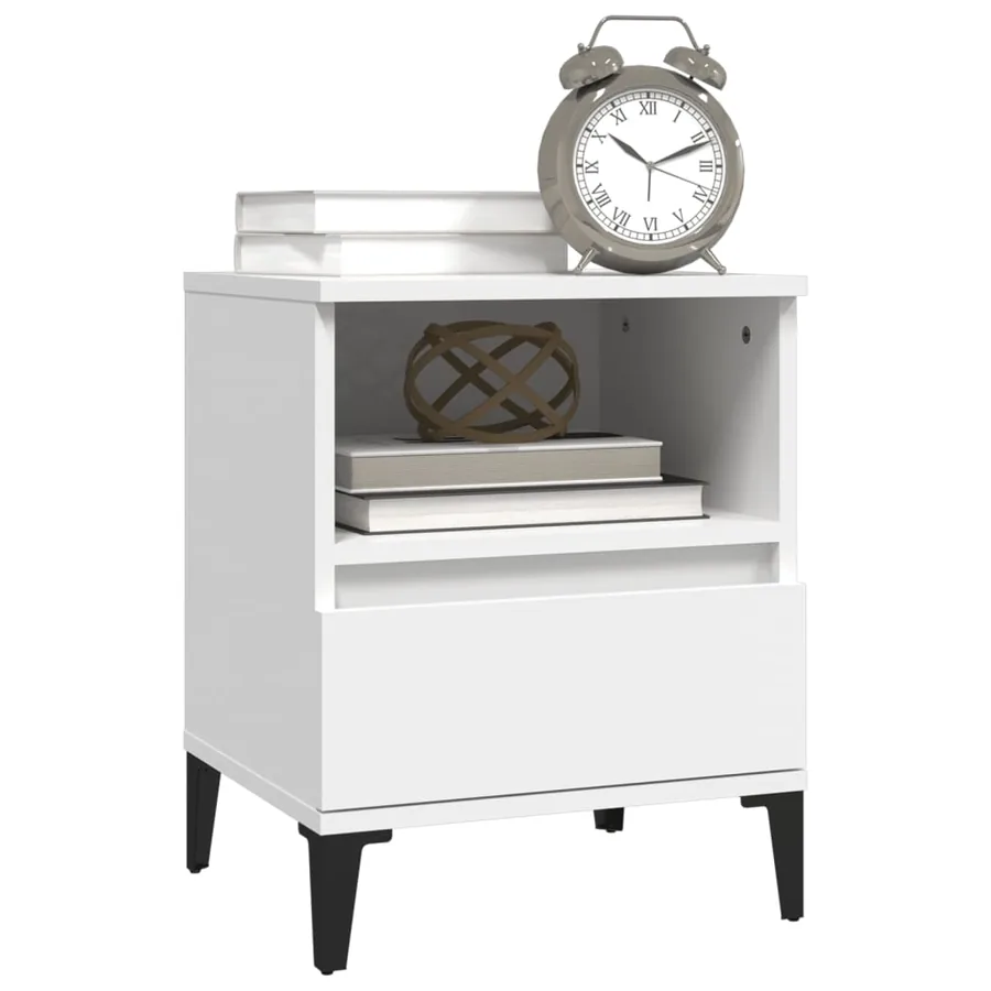 Tables de chevet 2 pcs Blanc 40x35x50 cm - 4