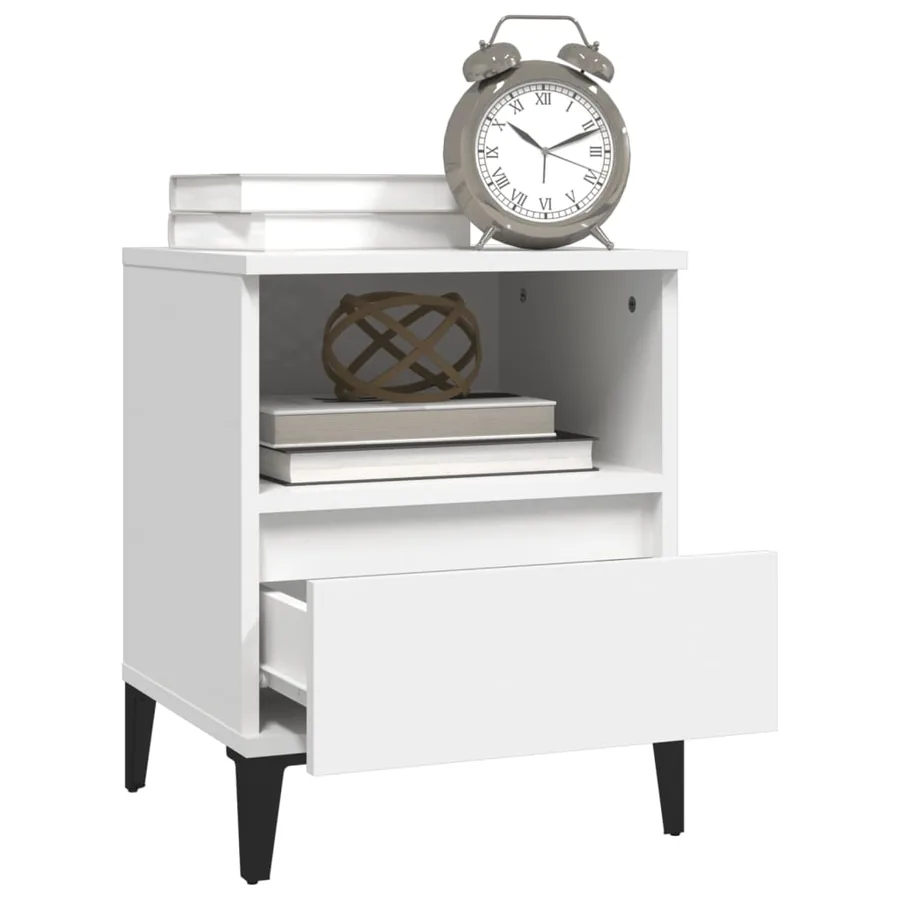 Tables de chevet 2 pcs Blanc 40x35x50 cm - 5