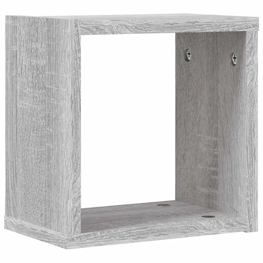 Étagères Murales avec étagère 2 pcs Gris Sonoma 26 x 15 x 26 cm - 4