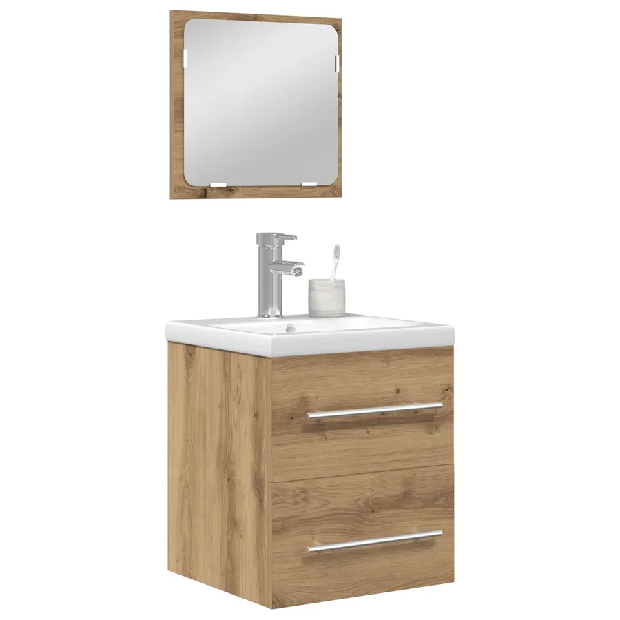 Ensemble de mobilier de salle de bain 2 pc Chêne artisanal - 3