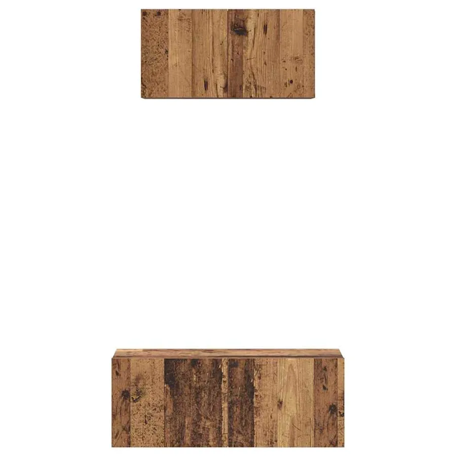 Ensemble meuble TV 2 pcs Bois Ancien Bois d'ingénierie - 7