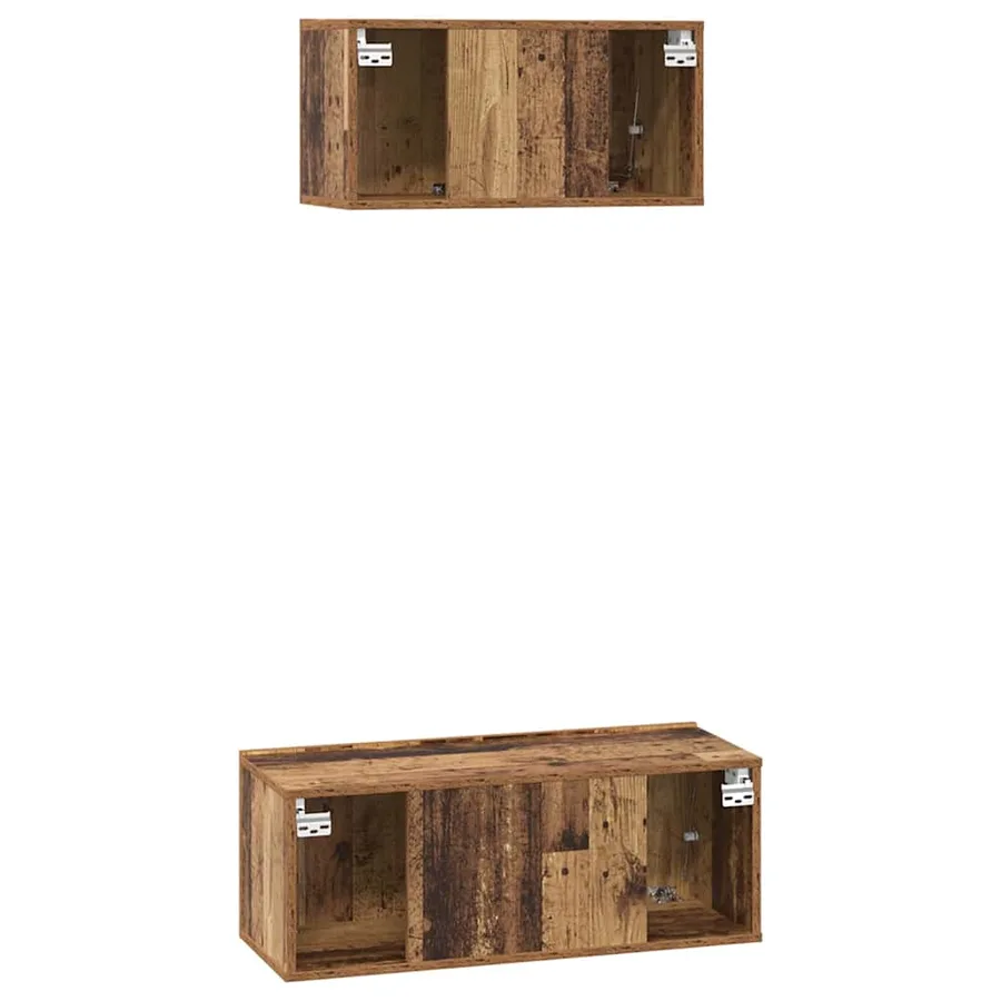 Ensemble meuble TV 2 pcs Bois Ancien Bois d'ingénierie - 9
