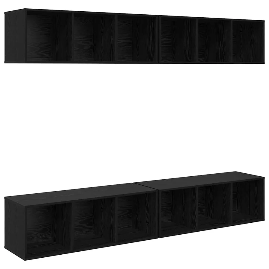 Ensemble meuble TV 4 pcs Chêne noir 37 x 37 x 107 cm - 2