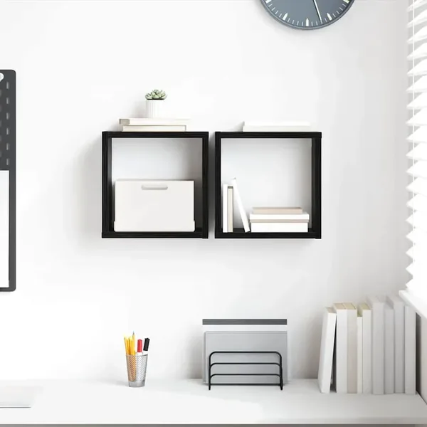 Étagères Murales 2 pcs Chêne noir Bois d'ingénierie