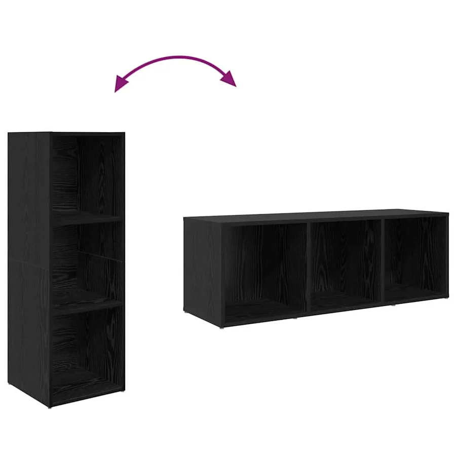 Ensemble meuble TV Noir 72 x 35 x 37 cm Bois d'ingénierie - 10