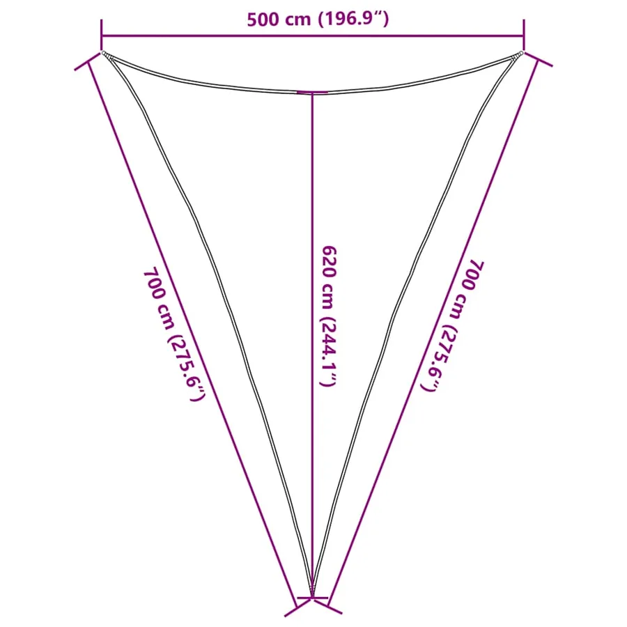 Voile d'ombrage 160 g/m² Vert clair 5x7x7 m PEHD - 10