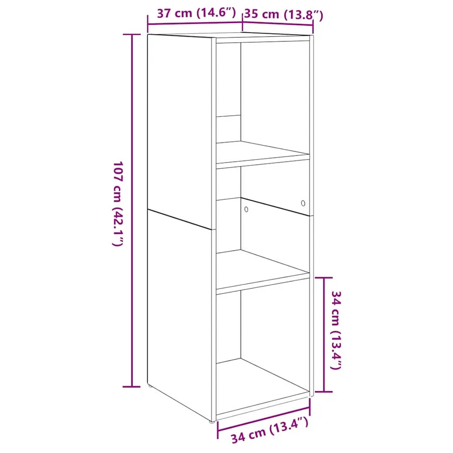 Ensemble meuble TV 4 pcs Chêne noir 37 x 35 x 107 cm - 8