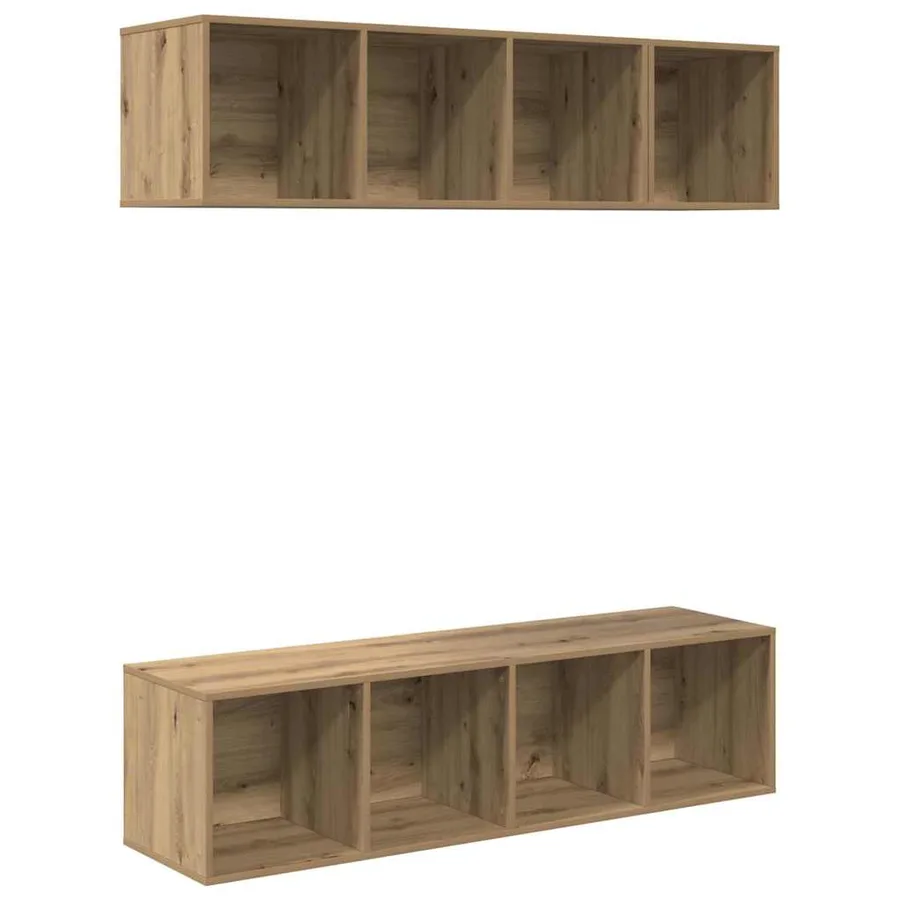 Ensemble meuble TV 3 pcs Chêne artisanal Bois d'ingénierie - 2