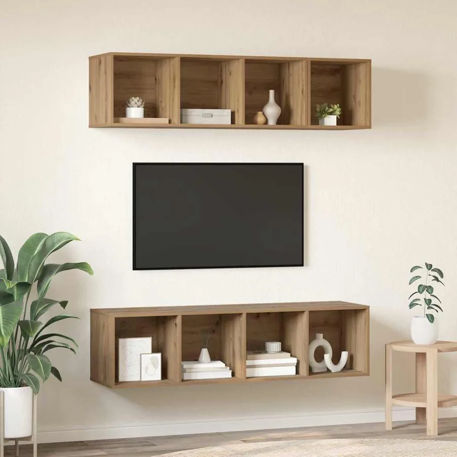 Ensemble meuble TV 3 pcs Chêne artisanal Bois d'ingénierie - 4