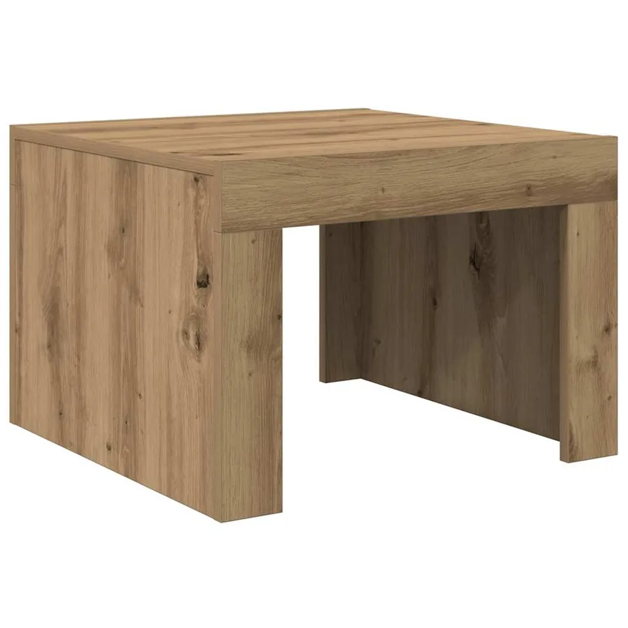 Table basse Chêne artisanal 50 x 50 x 35 cm Bois d'ingénierie - 2