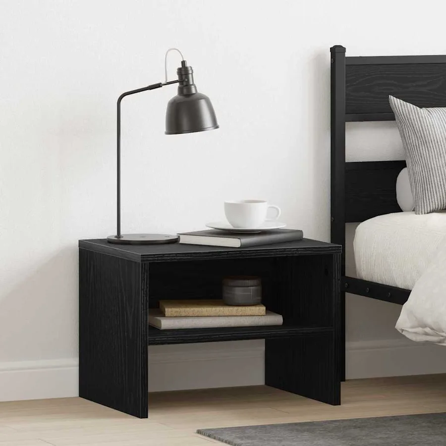 Cabinet de chevet Chêne noir 40 x 40 x 30 cm Bois d'ingénierie - 4