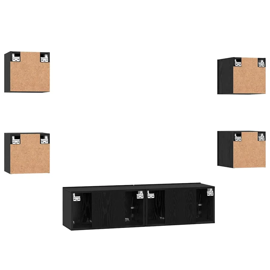 Ensemble meuble TV 6 pcs Chêne noir Bois d'ingénierie - 10