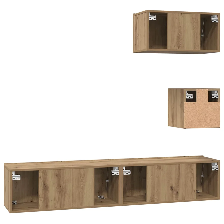 Ensemble meuble TV 3 pcs Chêne artisanal Bois d'ingénierie - 8