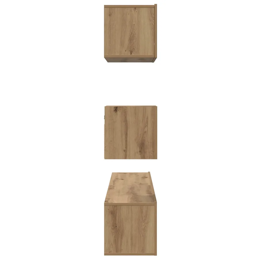 Ensemble meuble TV 3 pcs Chêne artisanal Bois d'ingénierie - 9