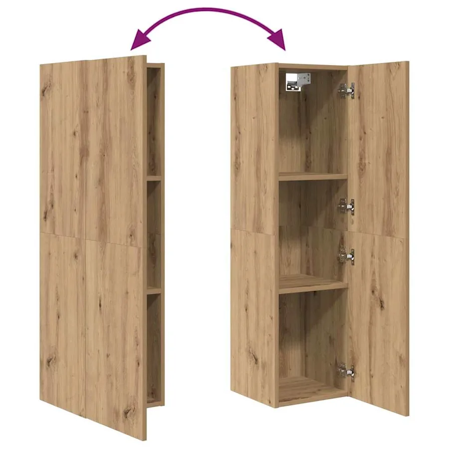 Ensemble meuble TV 4 pcs Chêne artisanal Bois d'ingénierie - 14