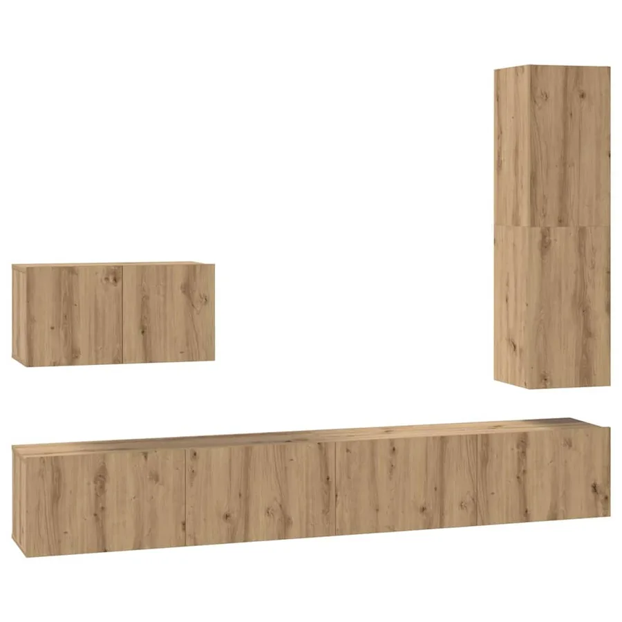 Ensemble meuble TV 4 pcs Chêne artisanal Bois d'ingénierie - 2
