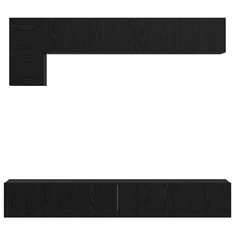 Ensemble meuble TV 5 pcs Chêne noir Bois d'ingénierie - 9