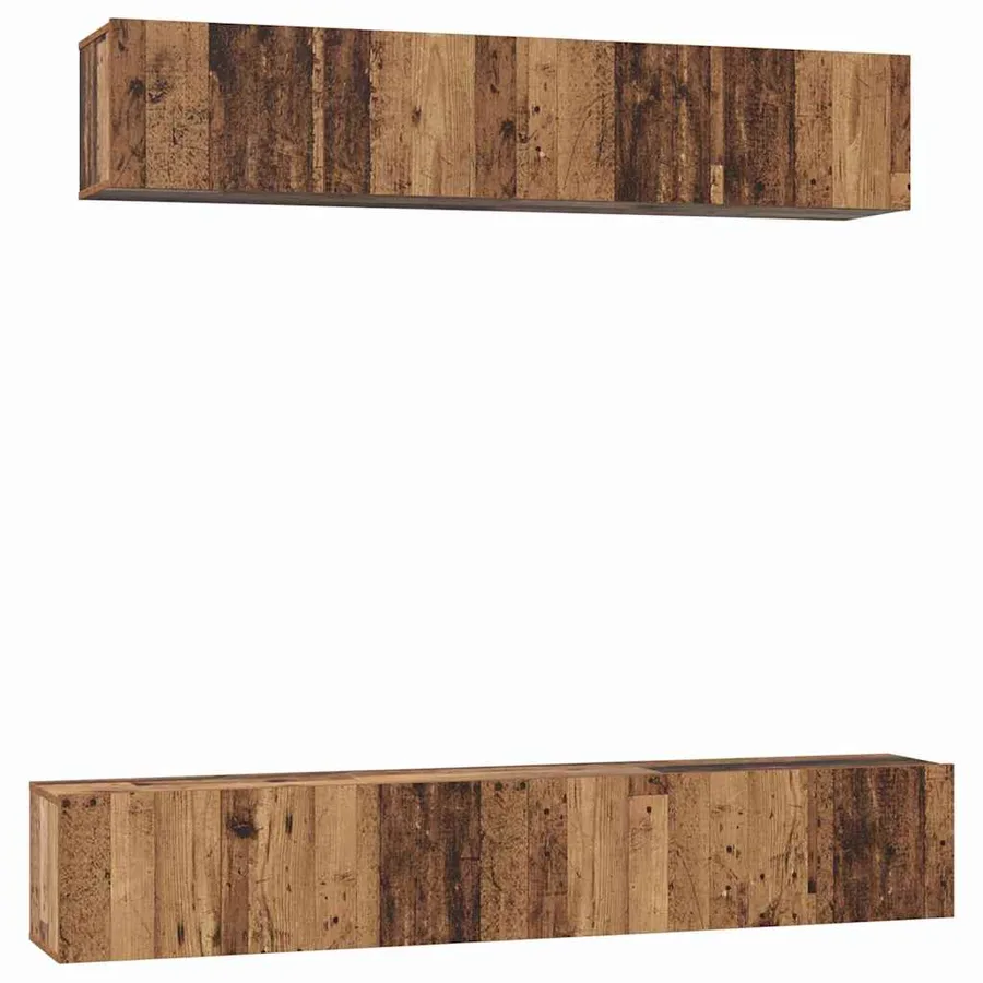Ensemble meuble TV 5 pcs Bois Ancien Bois d'ingénierie - 2