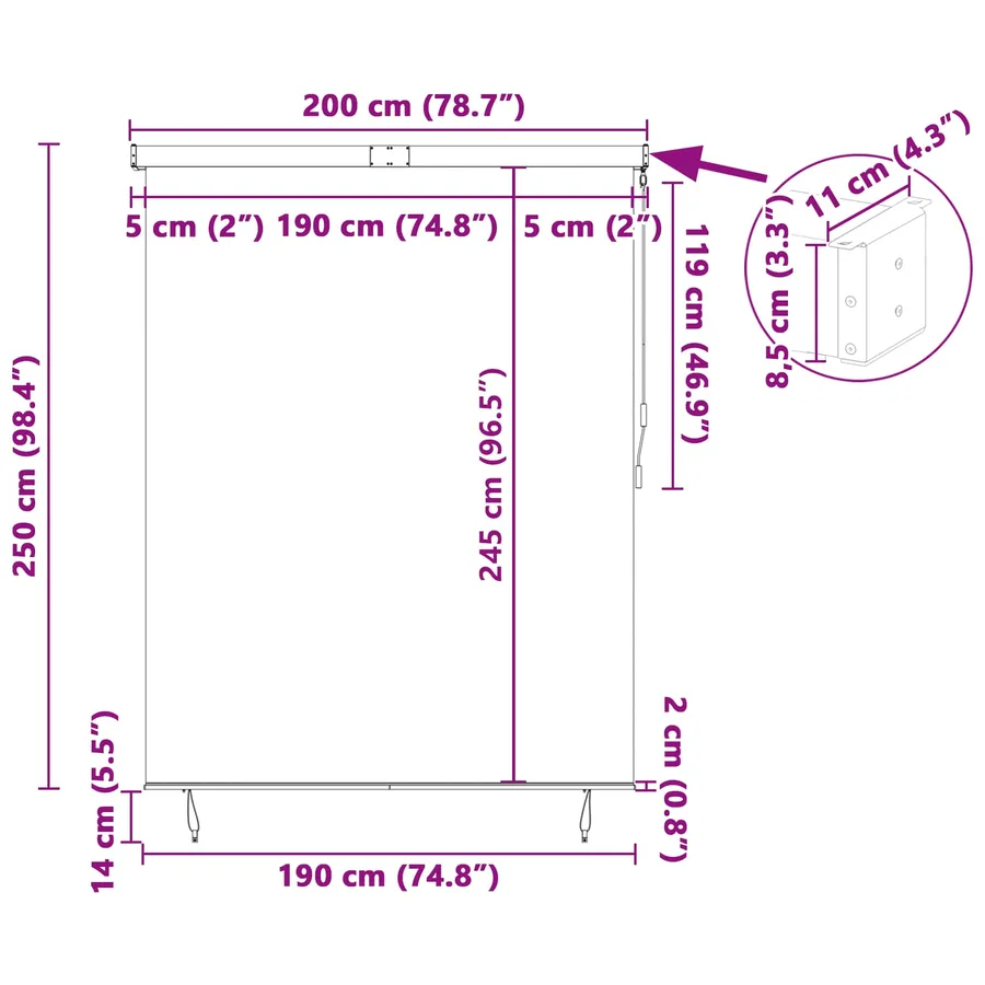 Store enrouleur Orange et marron 200 x 250 cm - 4