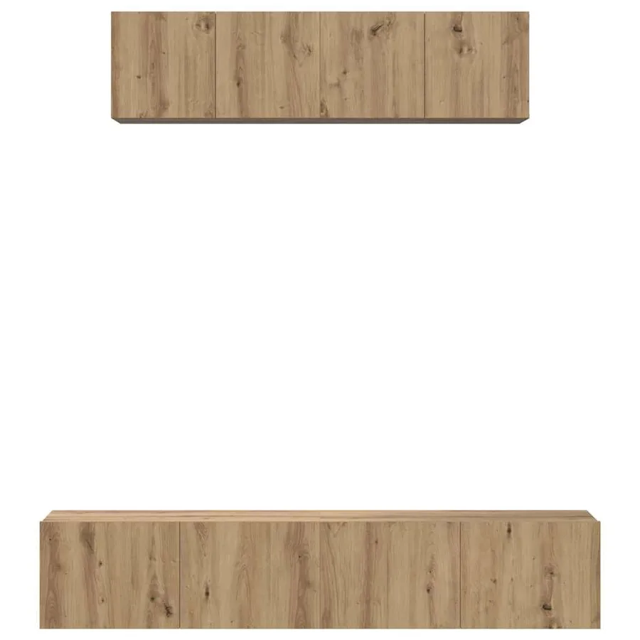 Ensemble meuble TV 4 pcs Chêne artisanal Bois d'ingénierie - 7