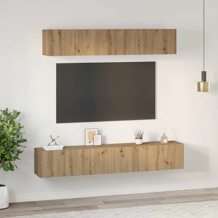 Ensemble meuble TV 5 pcs Chêne artisanal Bois d'ingénierie - 4