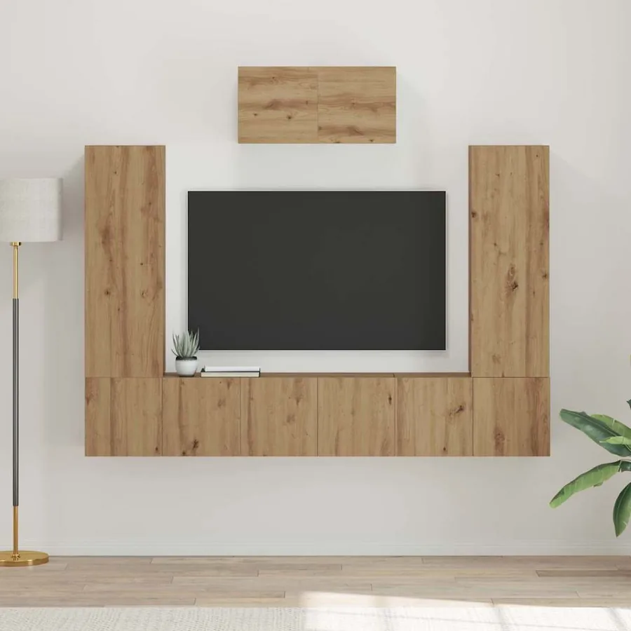 Ensemble meuble TV 7 pcs Chêne artisanal Bois d'ingénierie