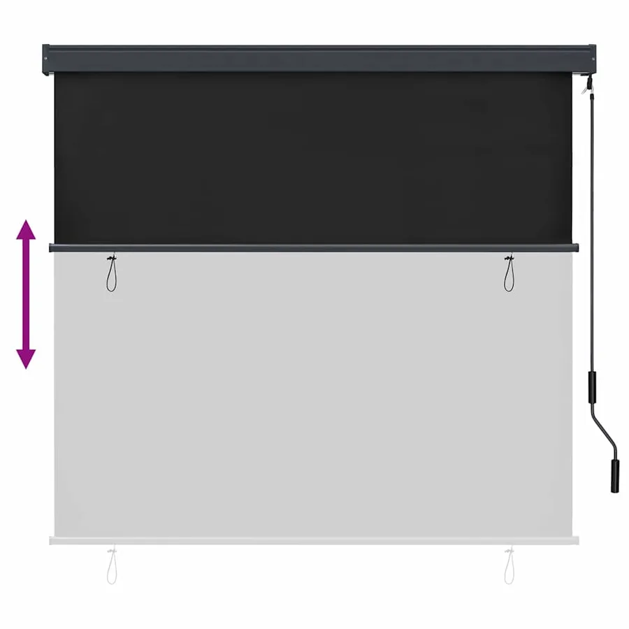 Store enrouleur Anthracite 180 x 250 cm Tissu et Aluminium - 7